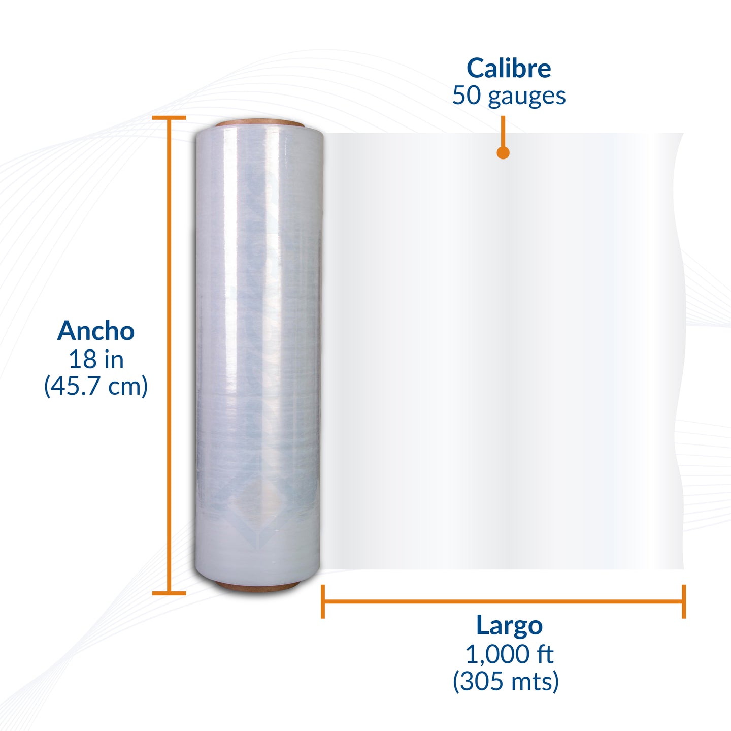 Packsys Película Stretch Manual Rollo de Playo Transparente Estirable